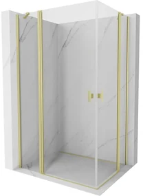 Mexen, Mexen Mist Duo výklopný sprchový kút 115 x 75 cm, transparentný, brúsené zlato - 8A4-115-075-55-00