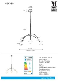 Markslöjd 107559 - Luster na lanku HEAVEN 5xG9/28W/230V