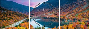 Obraz - White Mountain, New Hampshire, USA (s hodinami) (90x30 cm)