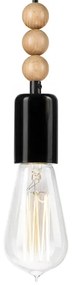 Luster na lanku SIMON 1xE27/60W/230V čierna/buk