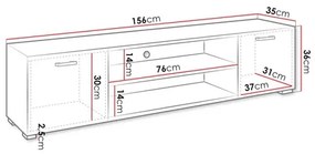 TV stolík GIMREN 36x156 cm biela