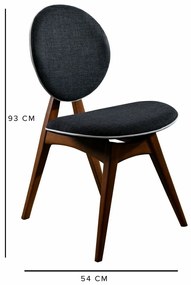 Súprava jedálenských stoličiek Touch Anthracite and Walnut, 2 ks