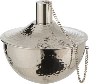Nerezová olejová stolná lampa jemne tepaná - Ø15*14cm
