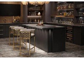 Barová stolička Elegance 47503 Zamat - Béžová  - Komfort-nábytok