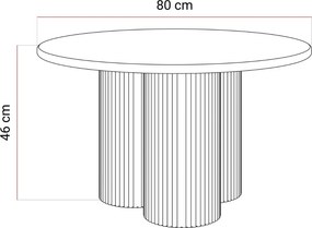 KONFERENČNÝ STOLÍK CLETO TRAVERTÍN + ORECH 80 cm