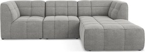 Sivá rohová pohovka z textílie buklé (pravý roh/s leňoškou) Aloha – Makamii