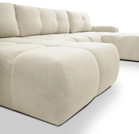 Rozkladacia čalúnená sedacia súprava do U ALMADA s úložným priestorom, béžová
