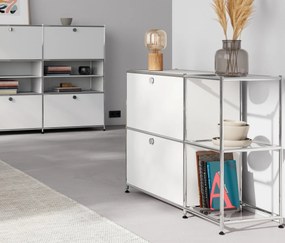 Kovová komoda »CN3« so 4 výklopnými priečinkami, biela