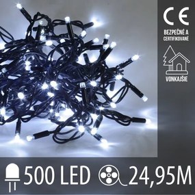 Vianočná led svetelná reťaz vonkajšia - 500led - 24,95m studená biela