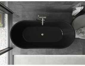 Mexen Montana, voľne stojaca vaňa 170 x 80 cm, čierna,  brúsená oceľ prepad, 52011708070-97