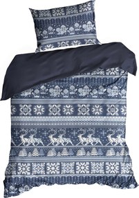 VIANOČNÉ FLANELOVÉ OBLIEČKY FJORD 140X200 CM, 1 KS 70X80 CM VZOROVANÉ