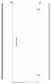 Cersanit Jota, 5-uhoľníkový sprchovací kút 90x90x195 cm, pravé dvere, 6mm číre sklo, chrómový profil, S160-013
