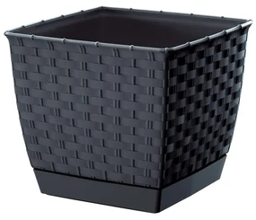 Plastový kvetináč Ratolla Square antracitová, 19 cm