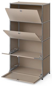 Vysoký kovový regál »CN3« so 4 priehradkami, hnedosivý