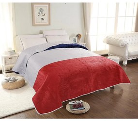 Prikrývka na posteľ Velvet 03 160x200 Červená/šedá