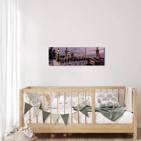 Obraz - Most Alexandra III. v Paríži (s hodinami) (90x30 cm)
