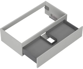 Mexen Rivel, kúpeľňová skrinka 90 cm, 1 zásuvka, drážkovaná, sivá matná, 91A20-09023-1-BF62