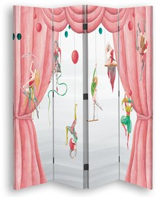Gario Paraván Cirkusoví akrobati a ružový záves Rozmery: 145 x 170 cm, Prevedenie: Klasický paraván