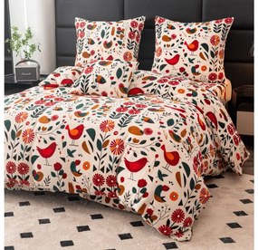 Mikroplyšové obliečky RETRO VTÁČIK farebné Rozmer obliečky: 70 x 90 cm | 140 x 200 cm