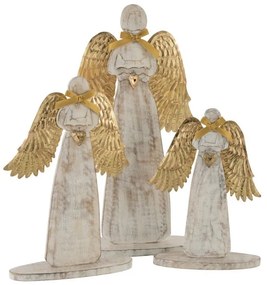 Drevený anjel zo zlatými kriedly - 18*31*2cm
