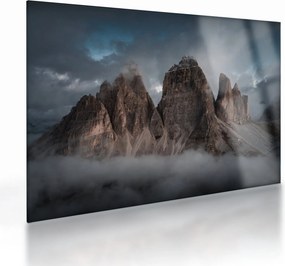Sklenený obraz - Tri Zuby, Talianske Dolomity (70x50 cm)