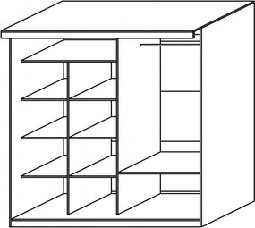 Šatníková skriňa Sino 203 dub tmavý, dub lefkas tmavý