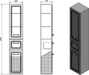 Biela kúpeľňová skrinka 40x184 cm Favolo – Sapho