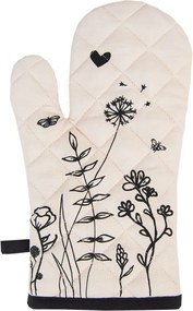 Béžová bavlnená chňapka s kvetinami Flora And Fauna - 18*30 cm