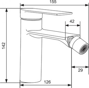 Mexen Zero, bidetová batéria, zlatá lesklá, 71120-50