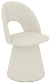 Krémovobiele čalúnené jedálenské kreslo Kalo – Makamii