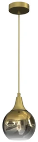 Závesné svietidlo Monte, 1x zlaté sklenené tienidlo, (fi 15cm), g