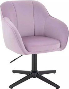 LuxuryForm DESIGN Stolička AVOLA VELUR na čiernom kríži - levanduľa