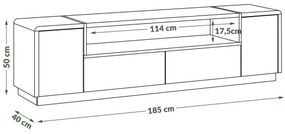 Televízny stolík FRED biela/šedá