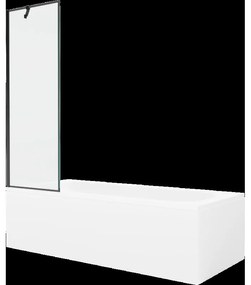 Mexen Vega obdĺžniková vaňa 180 x 80 cm s obkladom a 1-krídlovou sprchovou zástenou 60 cm, Čierny vzor - 550118080X9506007070