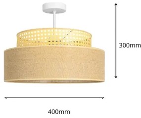 Prisadený luster BOHO 1xE27/60W/230V pr. 40 cm ratan