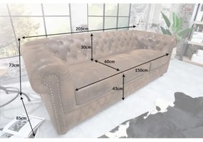 Sedacia súprava 17382 Chesterfield 3-sedenie Antik hnedá  - Komfort-nábytok