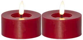 STAR TRADING Čajová LED svíčka Flamme Flow Red 7 cm – set 2 ks