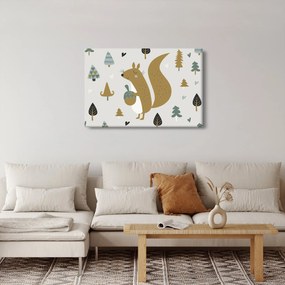 Obraz - Veverička s orieškom (90x60 cm)