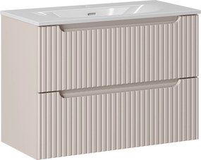 Comad Kúpeľňová skrinka s keramickým umývadlom Nova Cashmere 80 cm - kašmír