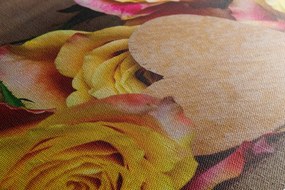Obraz valentínske žlté ruže Varianta: 120x80