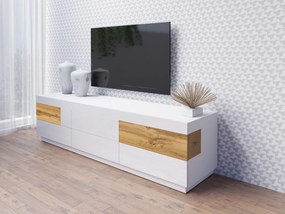 TV stolík Stacey Typ 40 (dub + biely vysoký lesk). Vlastná spoľahlivá doprava až k Vám domov. 1030466
