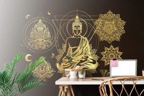 Samolepiaca tapeta Budha v zlatom prevedení