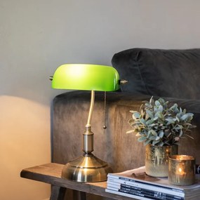 Stolná lampa so zeleným skleneným tienidlom Greenbank - 27 * 17 * 41 cm E27 / max 1 * 60W