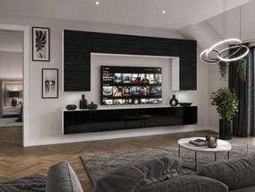 Obývacia stena 300 cm TV/RTV čierna eben  IMP 2/5/W/HKB/0/0