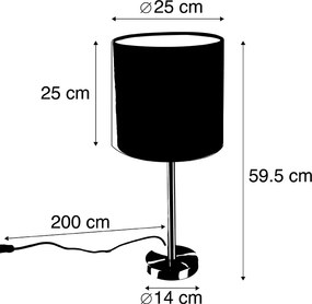 Stolná lampa z ocele so zeleným tienidlom 25 cm - Simplo