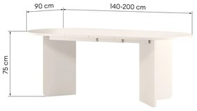 Rozkládací jídelní stůl LOU 140 cm kašmír