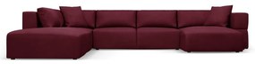 Vínovočervená rohová pohovka do "U", ľavý roh Esther - Milo Casa