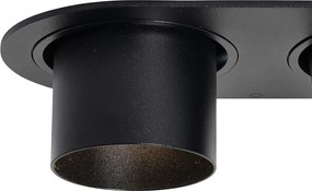 Sada 6 zapustených bodových svetiel čierna GU10 50 mm 2-svetlá - Installa