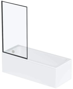 Calani Faro, vaňová zástena 60x140 cm, 5mm číre sklo, čierny profil, CAL-W0004