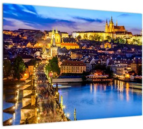 Sklenený obraz - Karlov most, Praha, Česká Republika (70x50 cm)